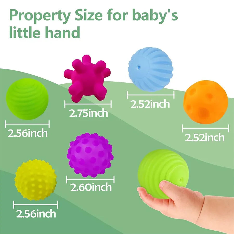 6PCS Textured Sensory Balls for Baby Play 6 12 Months Montessori Activity Soft Multi Ball Shower Toys Children Best Gift