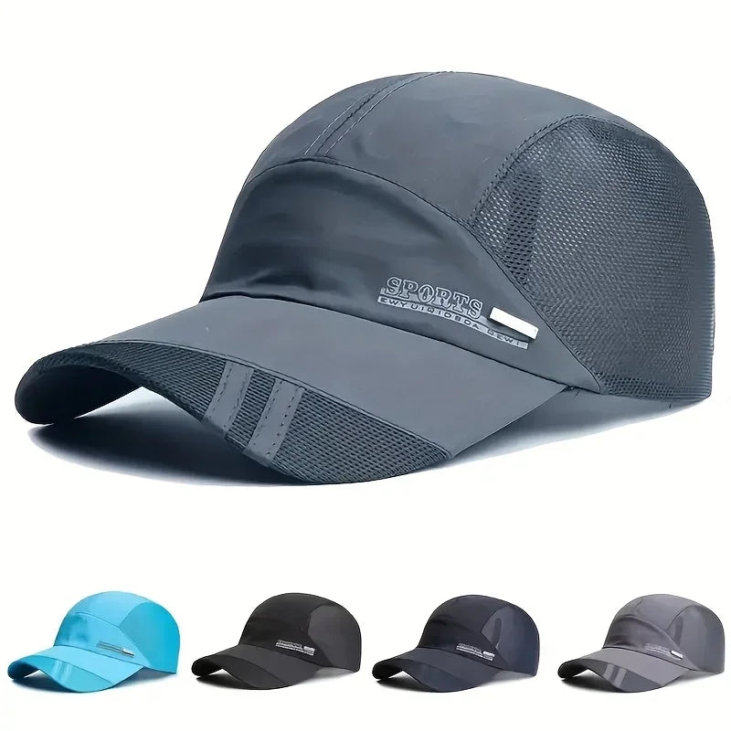 1pc Breathable Mesh Baseball Cap, Quick-Dry Polyester Sports Hat for Fishing Golf Sun Protection,  Breathable Fishing Golf Cap