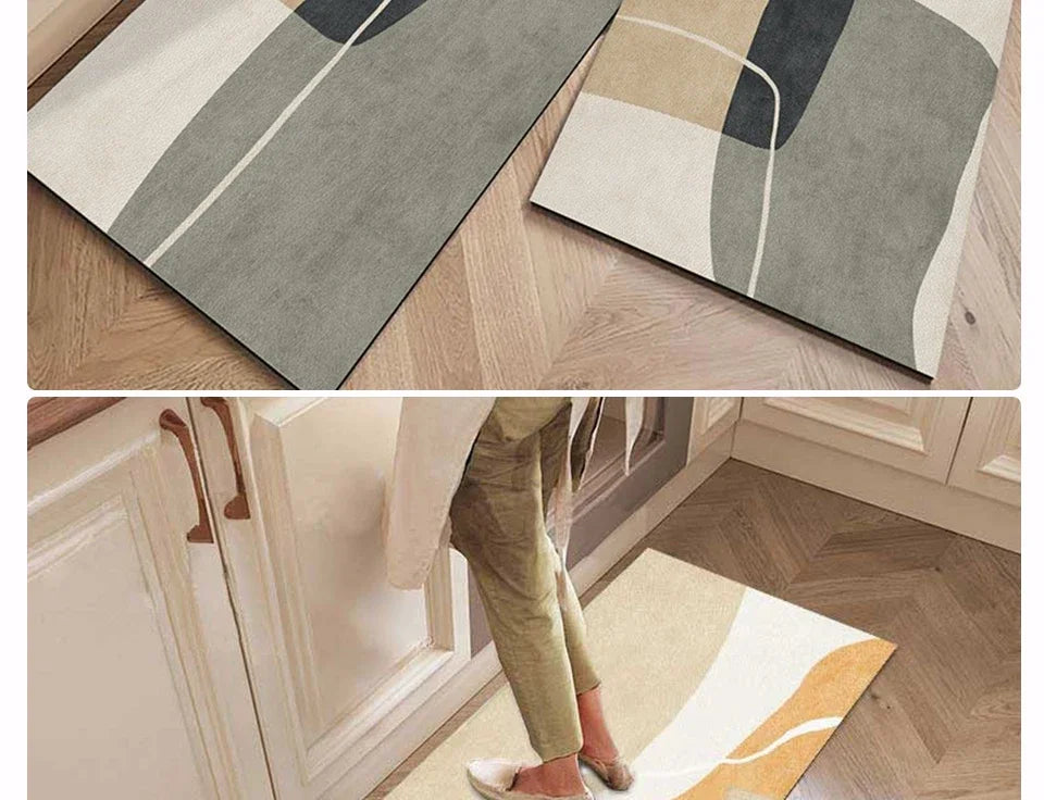 Carpet for Kitchen Floor Mat Pvc Waterproof Oil-proof Leather Rug Anti-slip Foot Mats Home Decoration