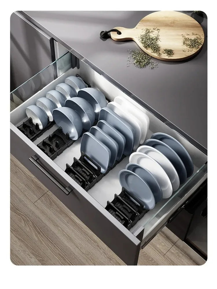 Retractable Drawer Bowls Plate Storage Holder Shelves Countertop Sink Supplies Shelf Kitchen Under Cabinet Adjustable Dish Rack