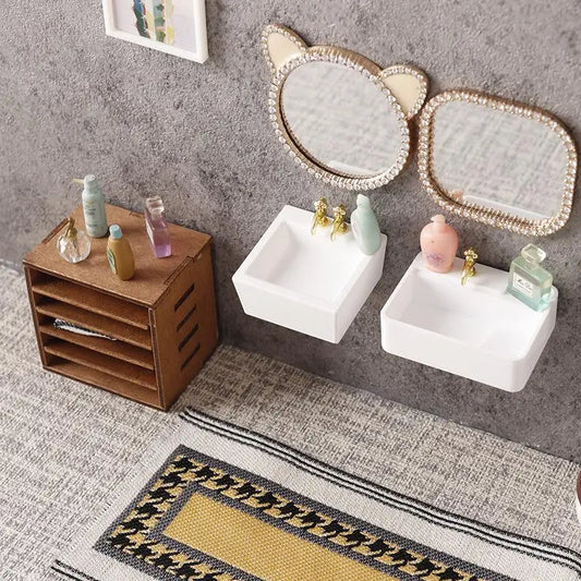 1/12 Dollhouse Bathroom Wash Basins Sinks Model Furniture Decoration Dolls Home Accessories