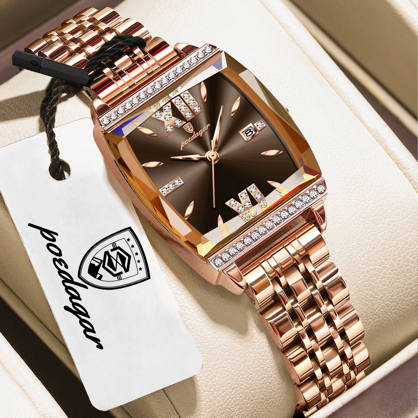POEDAGAR Top Exquisite Woman Watches High Quality Date Fashion Waterproof Ladies Watch Stainless Steel Women's Quartz Wristwatch