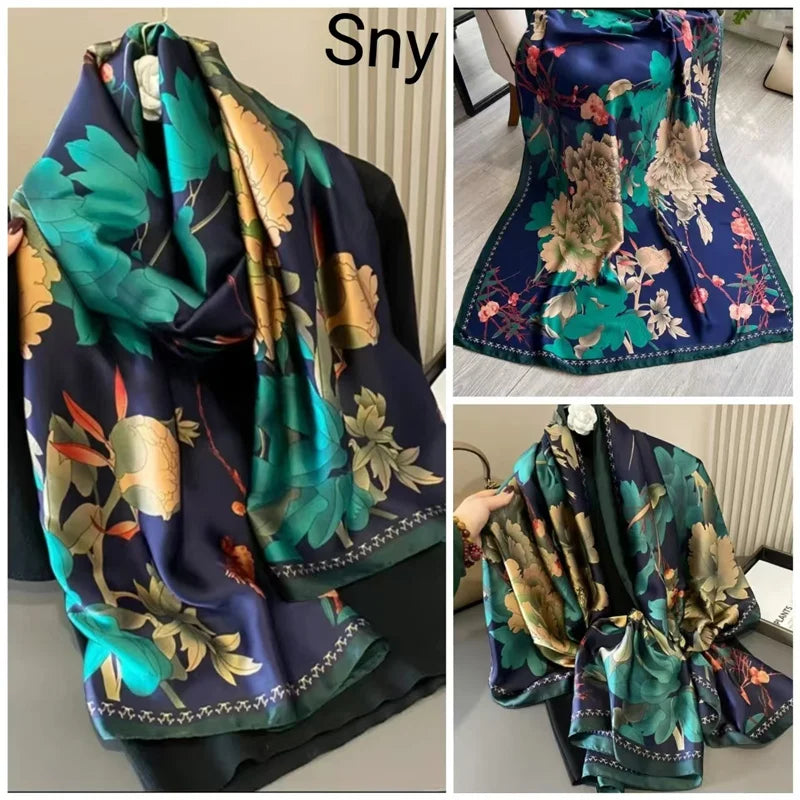 Tensili Brocade Satin Scarf Printed Silk Shawls