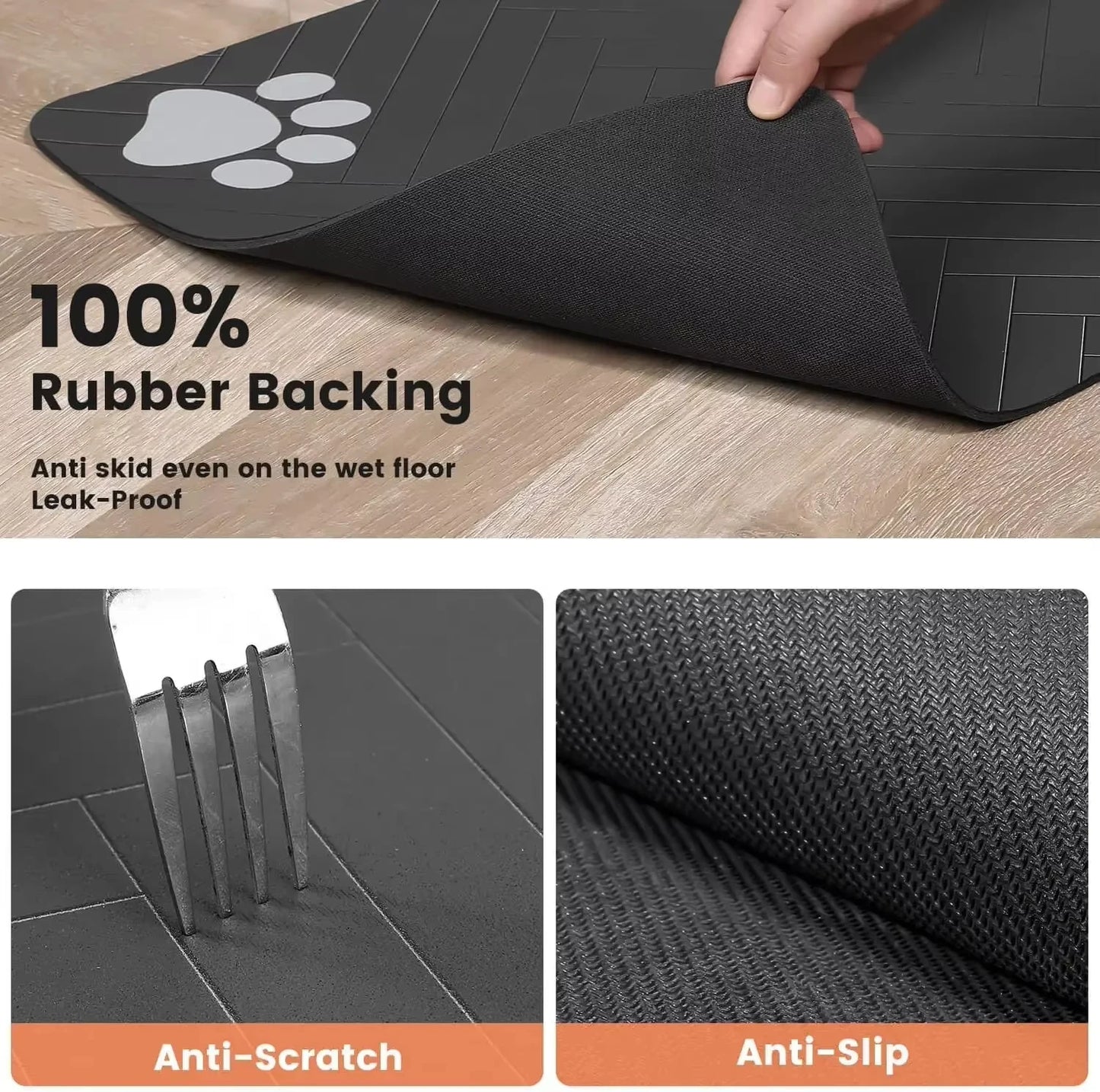 Pet Feeding Mat – Non-Spill, Non-Slip Waterproof Silicone Placemat for Cats & Dogs