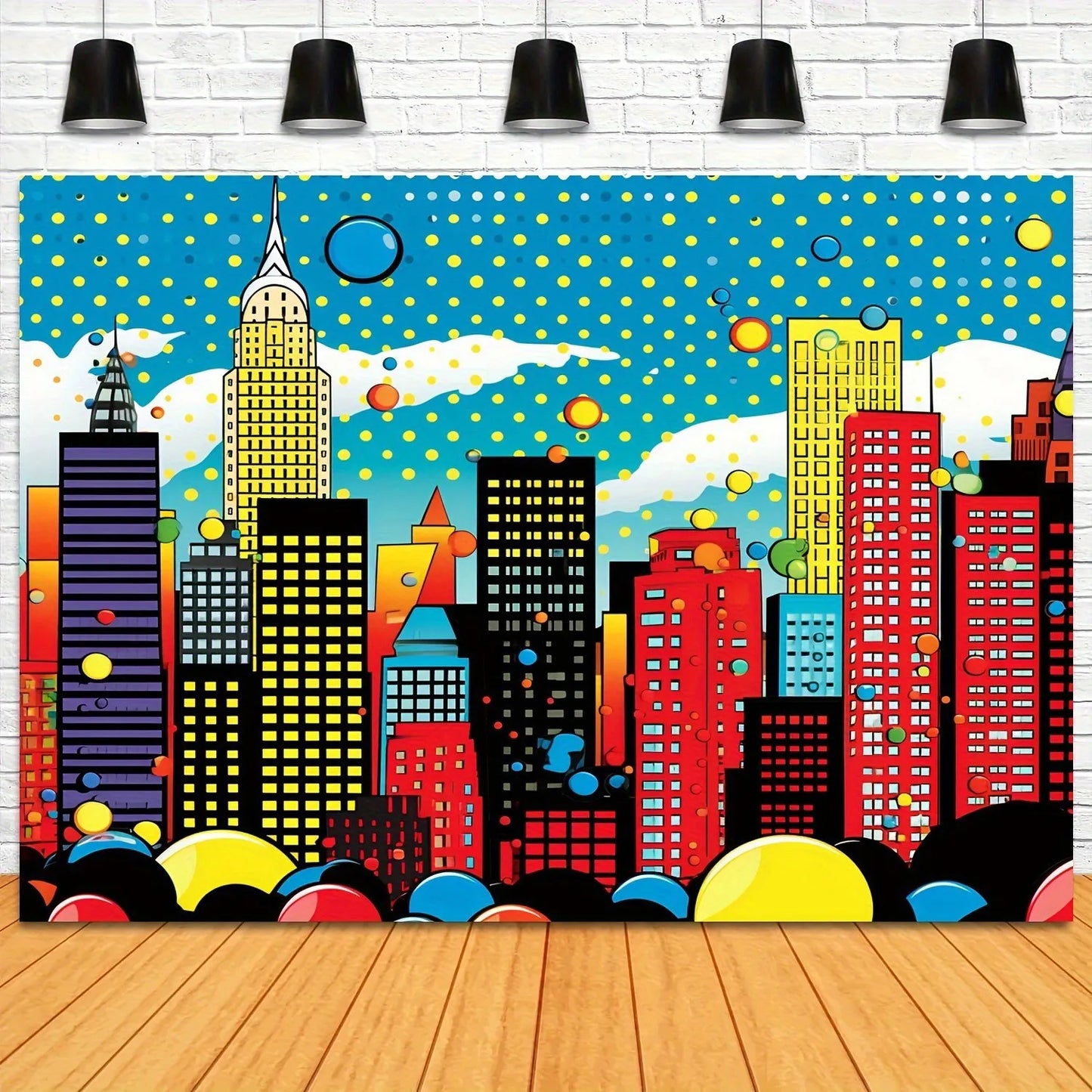 Superhero City Photo Background Children Baby Boy Birthday Party Photography Backdrop Wall Cake Table Decoration Banner