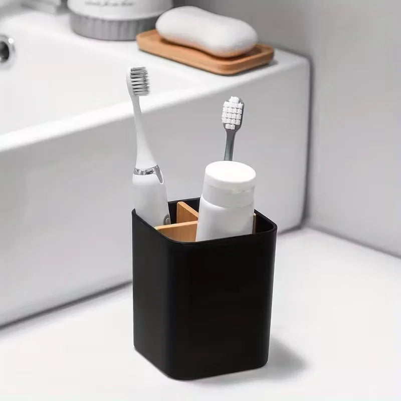Bathroom Organiser Made of with Three Compartments for Toothbrushes And Toothpaste, Suitable for Electric Toothbrushes