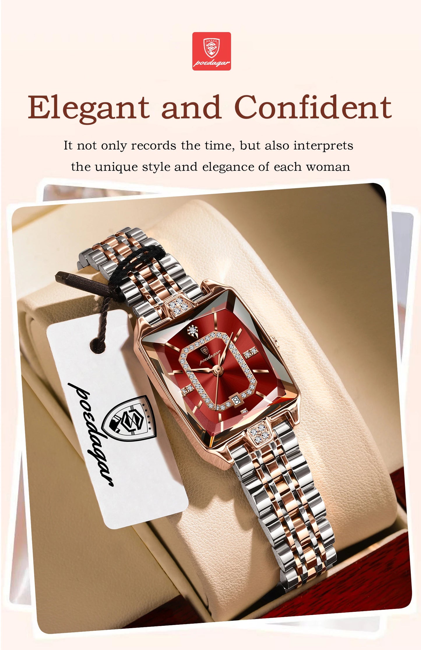 POEDAGAR Elegant Exquisite Woman Watch Waterproof Stainless Steel Date Original Fashion Ladies Wristwatch Women's Quartz Watches
