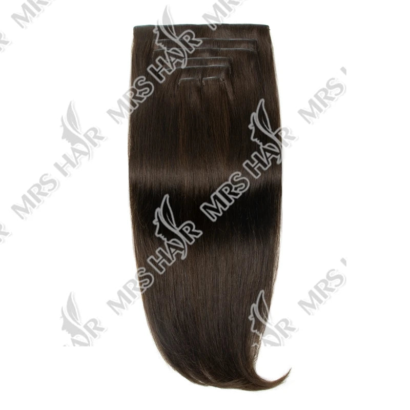 Invisible Thick PU Clip In Human Hair Extensions Seamless PU Weft Tape Clip on Hair For Thick Raw Hair 7PCS 12-24inch 100G-120G