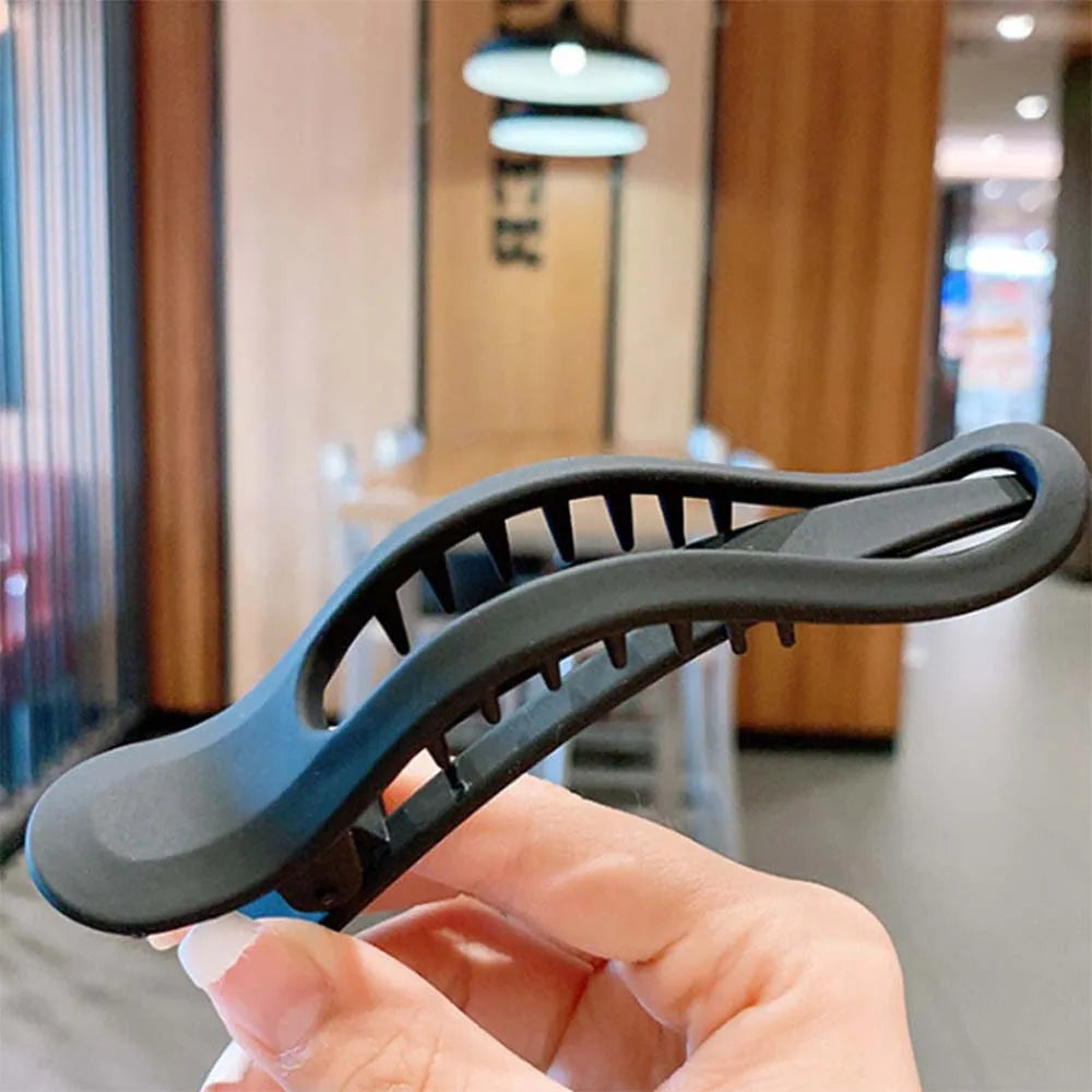 Large Matte Candy Color Hair Claw – Simple Plastic Duckbill Clip for Women and Girls