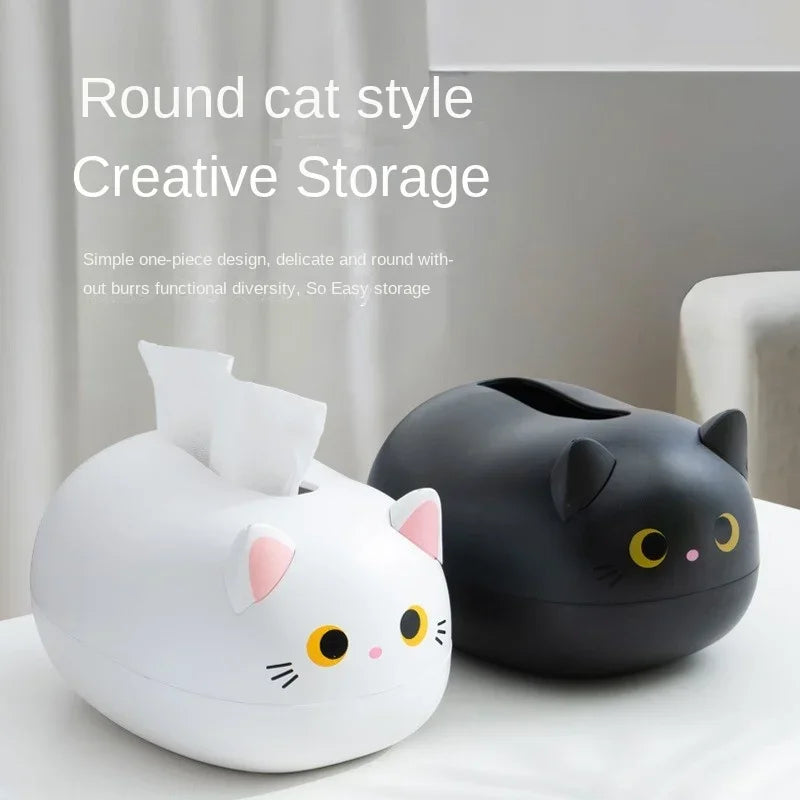 Kawaii Cat Tissue Box Living room Napkin Storage Box Kitchen Paper Container
