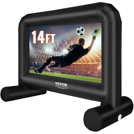 Inflatable Movie Screen 14 FT 168inch Inflatable Projector Screen for Outside with Blower and Carrying Bag Front Rear Projecti