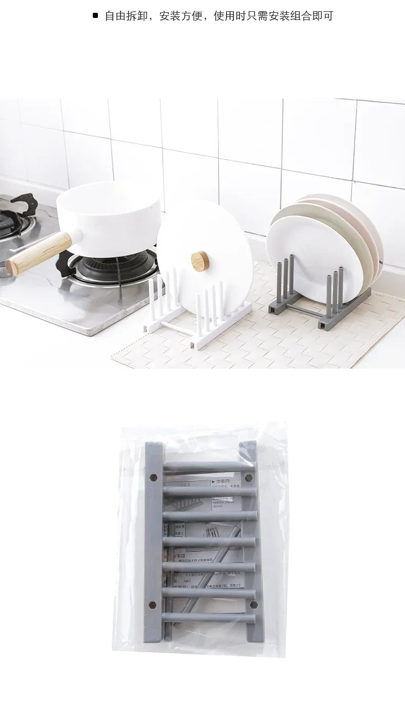 Wooden Dish Drainer Rack Kitchen Dishes Stand Plate Dish Drying Rack Pot Lid Racks Kitchen Organiser Drying Cups Display Shelf
