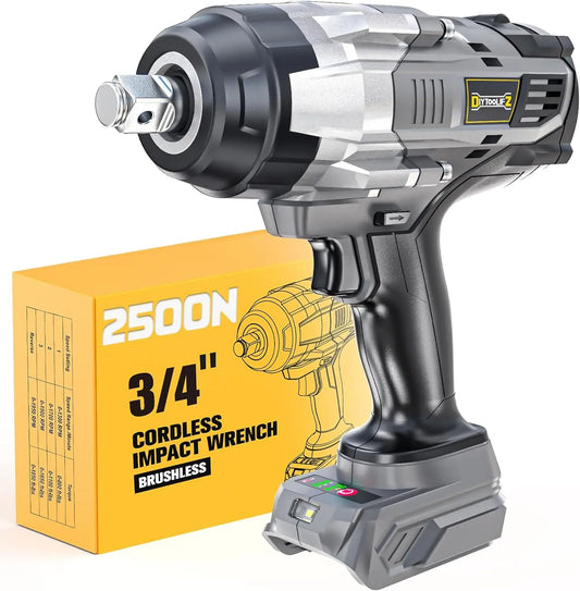 3/4" Cordless Impact Wrench for Dewalt 20V Battery: 1850FT-LBS(2500N.m) High Torque Impact Driver, 4-Speed Heavy Duty Impact wit
