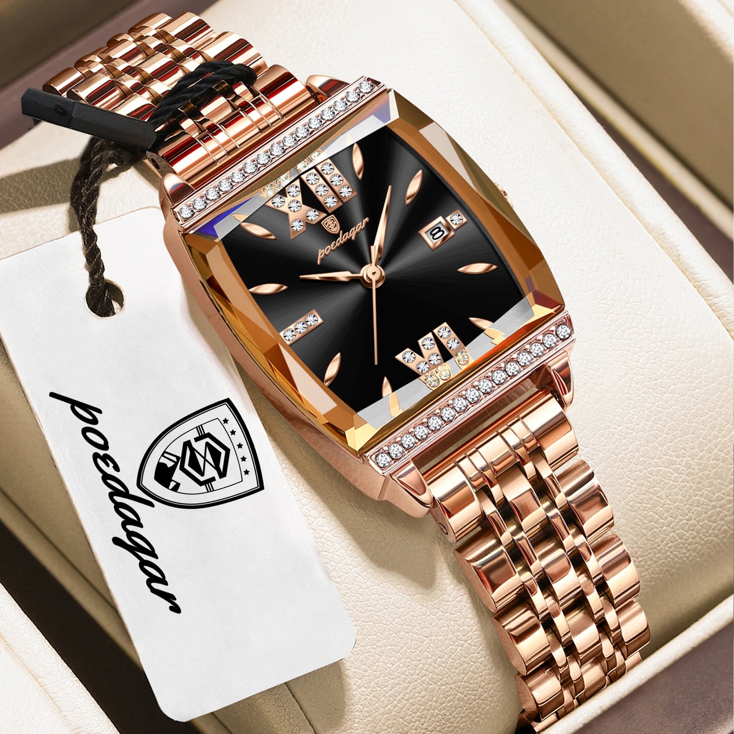 POEDAGAR Top Exquisite Woman Watches High Quality Date Fashion Waterproof Ladies Watch Stainless Steel Women's Quartz Wristwatch