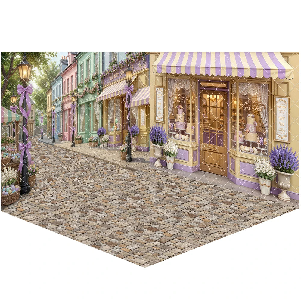 Valentine's Day Street Store Backdrops Kids Adult Photography Props Rose Garden Arch Floral Market Easter Bunny Backdrops