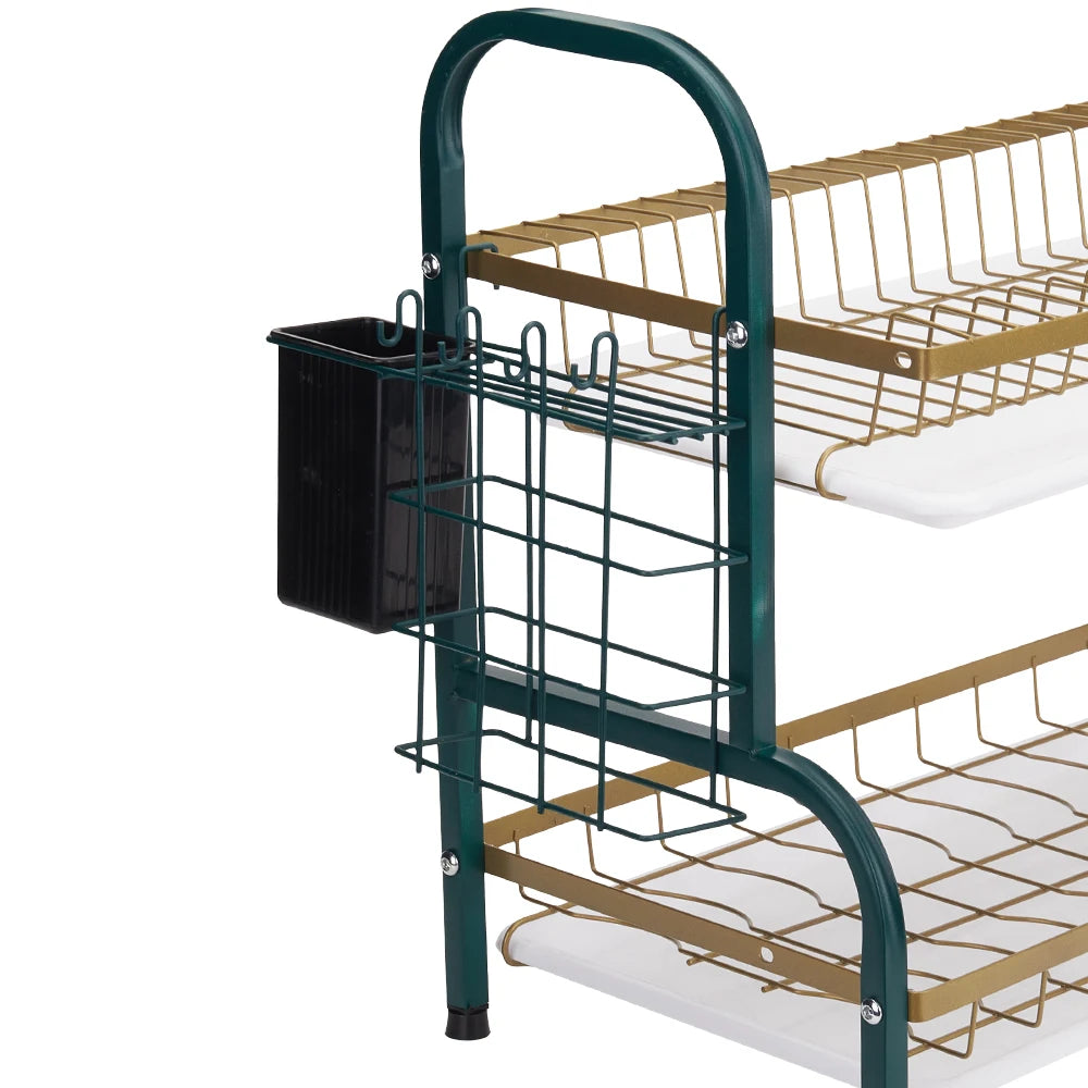Voltsify 2-Tier Carbon Steel Dish Rack for Kitchen Home Storage Organisation