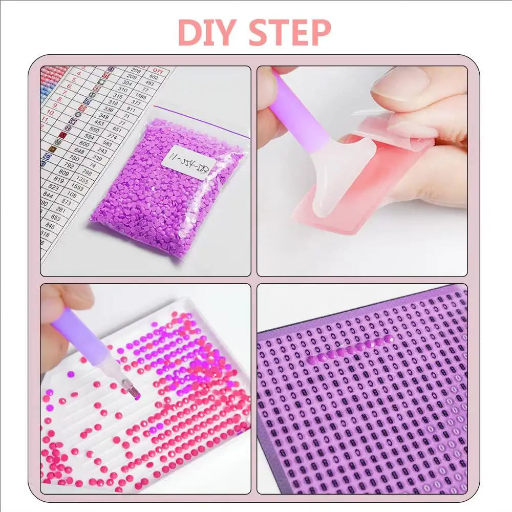 Huacan New Diamond Painting Cartoon Cat Full Diamond Mosaic Animal Complete Kit Diy Handmade Gift Funny Home Decor