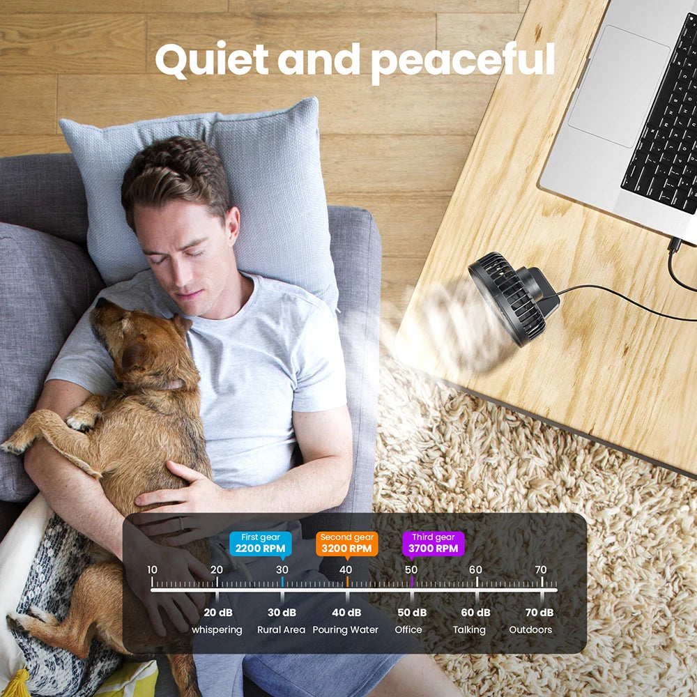 GAIATOP Mini USB Desktop Portable Fan