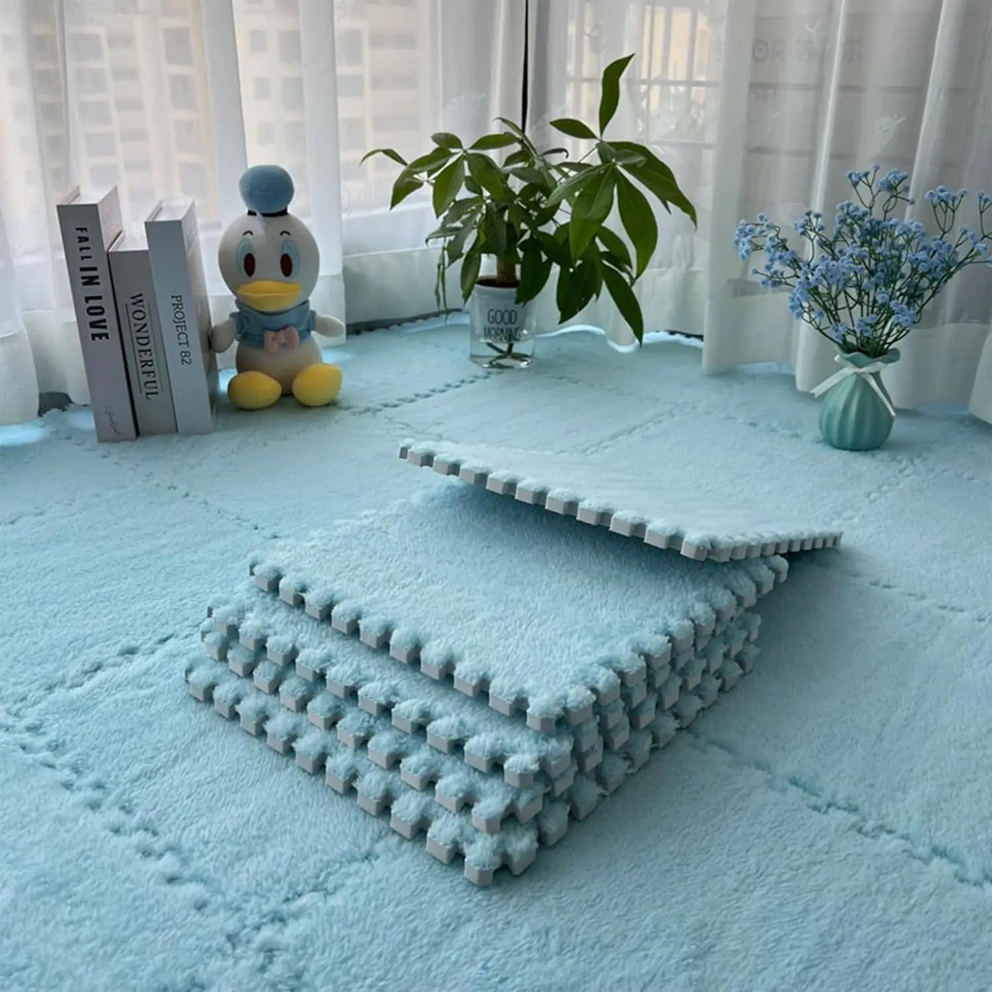 30X30X1cm Soft Plush Children's Mat Baby Toys Eva Foam Puzzle Carpet Warm Children Play Mats Interlocking Rugs Infant Carpet