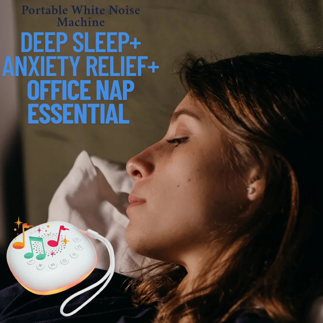 Portable White Noise Machine Sleep Aid with LED Breathing Light And 20 Types of Light Music - Meditation Device for Relaxation