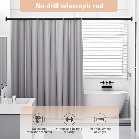 Adjustable Telescopic Pole No Drill1.9m Extendable Hanging Rod Bathroom Curtain Clothes Drying Storage Organisation Multipurpose