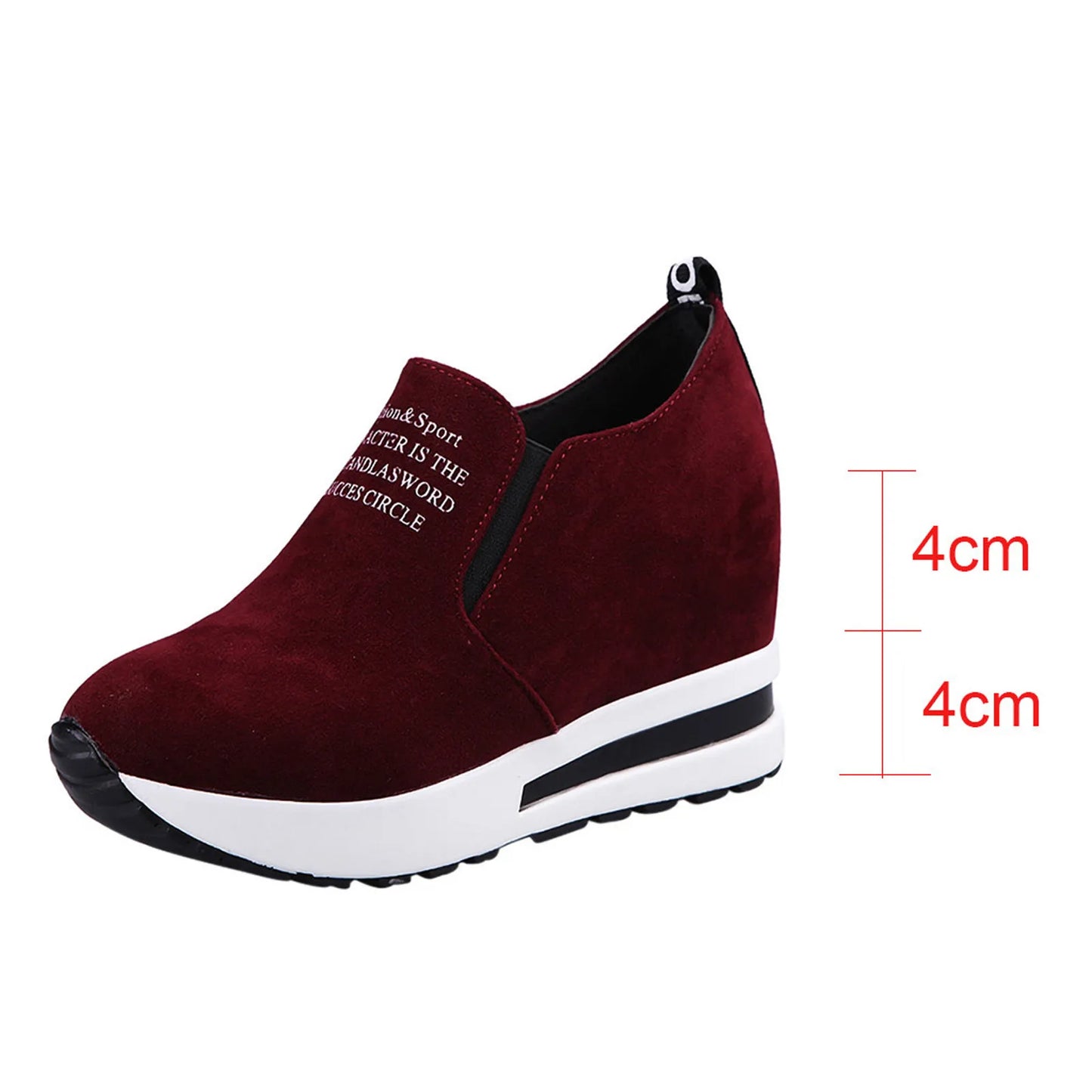High Platform Shoes 2024 Spring Breathable Suede Sneakers Hidden Increasing Sport Shoes Women Wedge Casual Chunky Shoes
