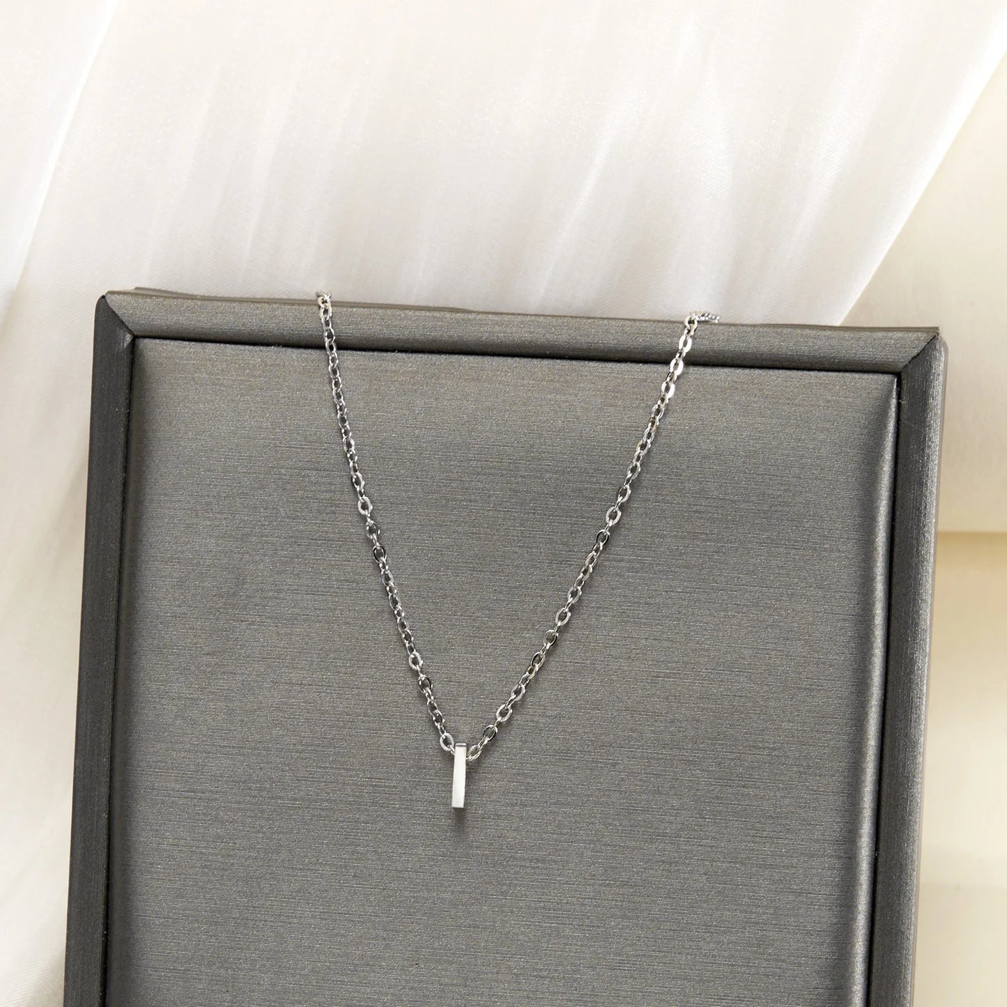Silver Color Tiny A-Z Initial Letter Necklace for Women Stainless Steel 26 Alphabet Name Pendant Necklaces Jewelry Birthday Gift