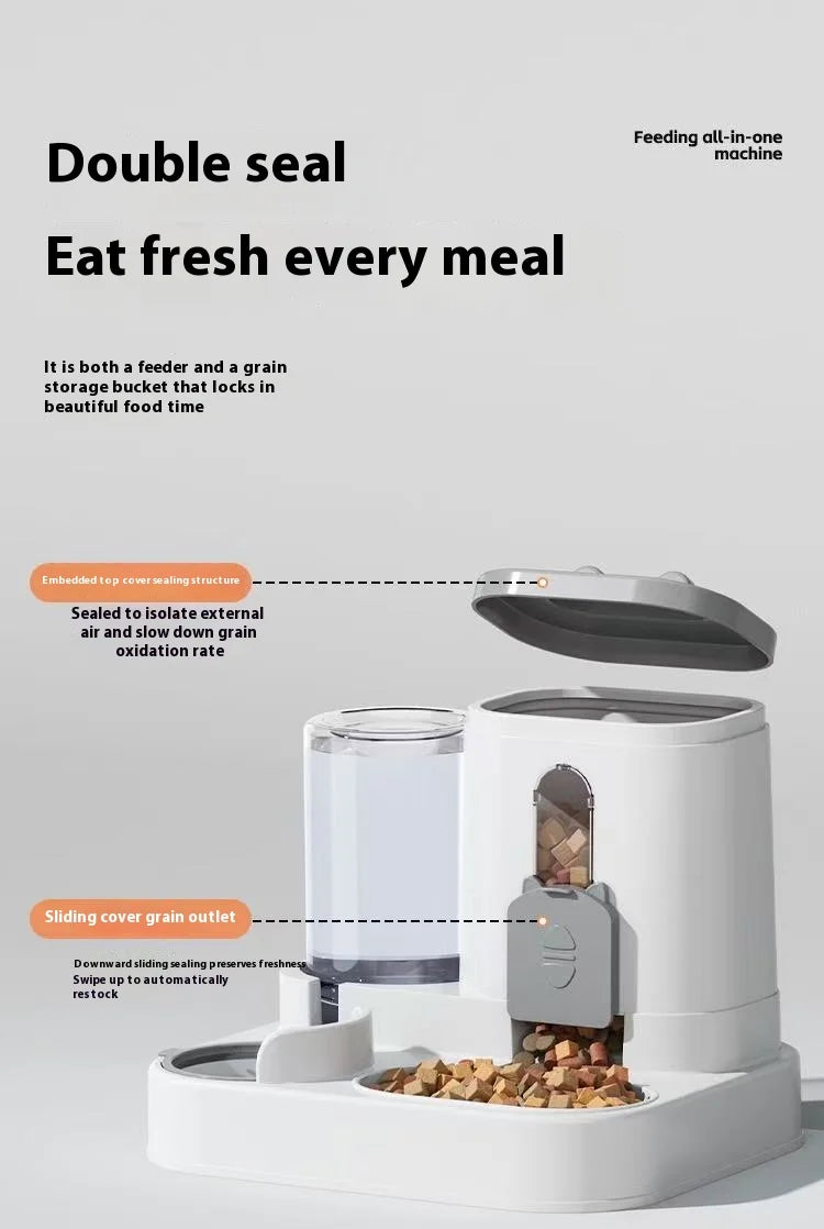2-in-1 Integrated Fully Automatic Water & Food Dispenser