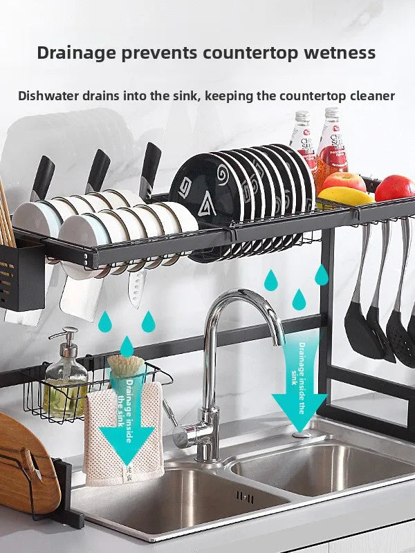 Kitchen Sink Multi-Function Rack Dish Drainer Plate Bowl Storage Shelf Countertop Home Use Organiser Utility Rack Shelf