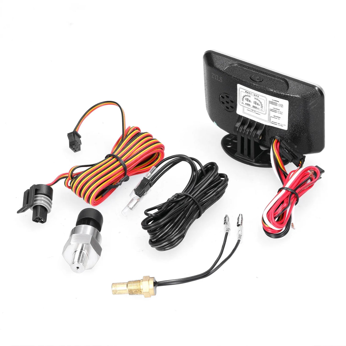 4-in-1 Car LCD Meter Digital Oil Pressure Voltage Water Temperature Fuel Gauge Universal Instrument 9-36V for Car Truck SUV RV