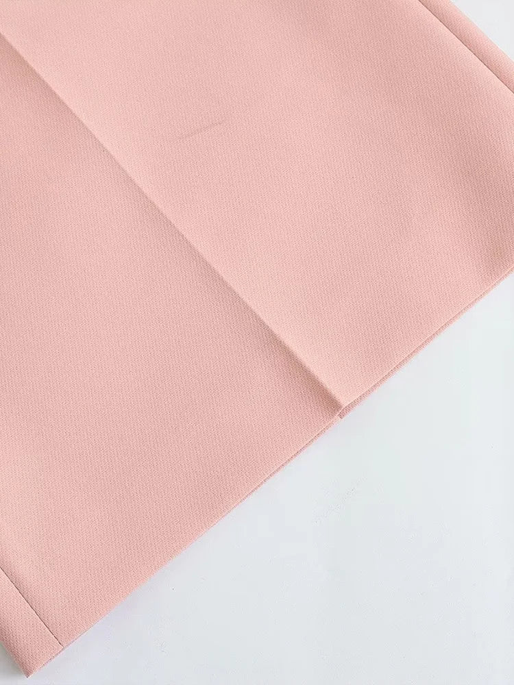 2 Piece Set Pink Tank Tops & Straight Leg Pants