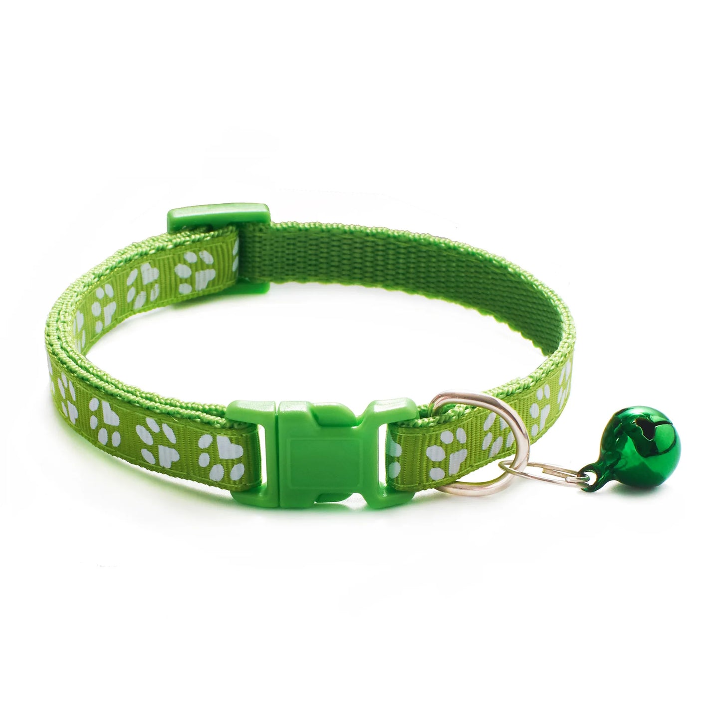 HABO Adjustable Pet Collar with Bell – Colorful Cartoon Footprint Necklace for Dogs, Puppies, Cats, and Kittens