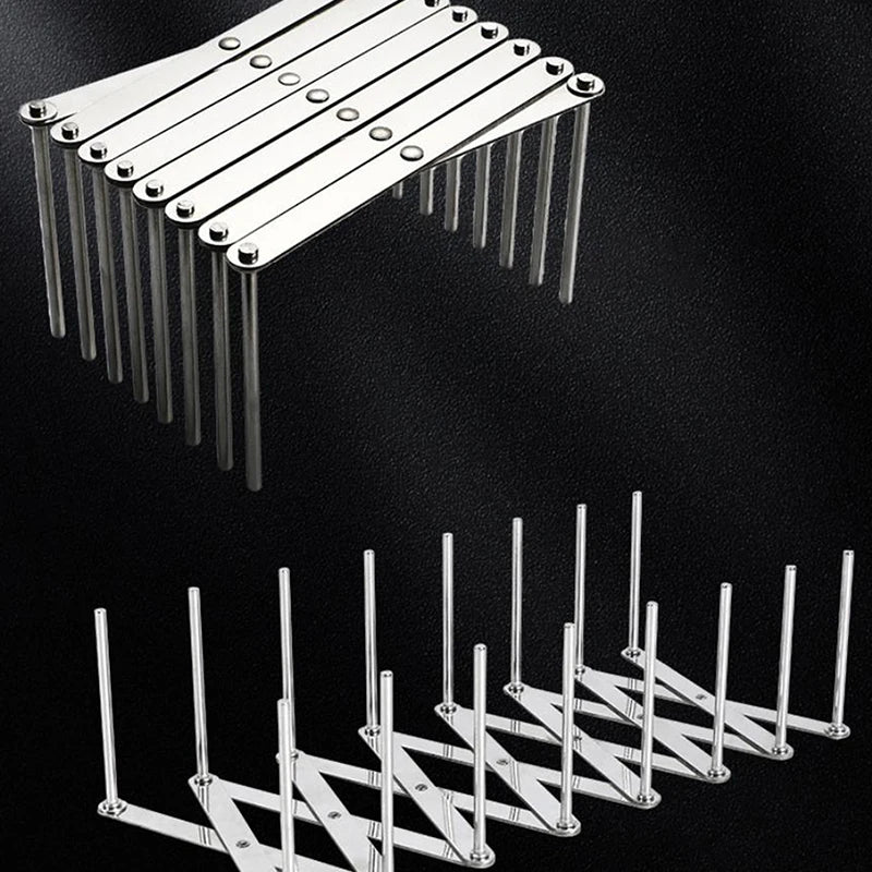 Pot Lid Rack Pan Lid Organiser Retractable Foldable Stainless Steel Plate Dish Holder Shelf Tableware Storage Kitchen Gadgets