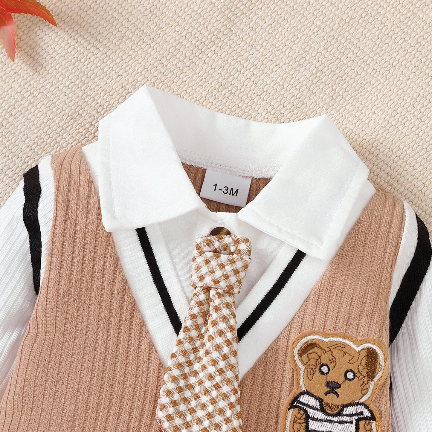 New Gentlemen Romper with Tie Short Sleeved Baby Onesie Summer Daily Wear Jumpsuit Birthday Clothing for Toddler Boy 1-18 Months