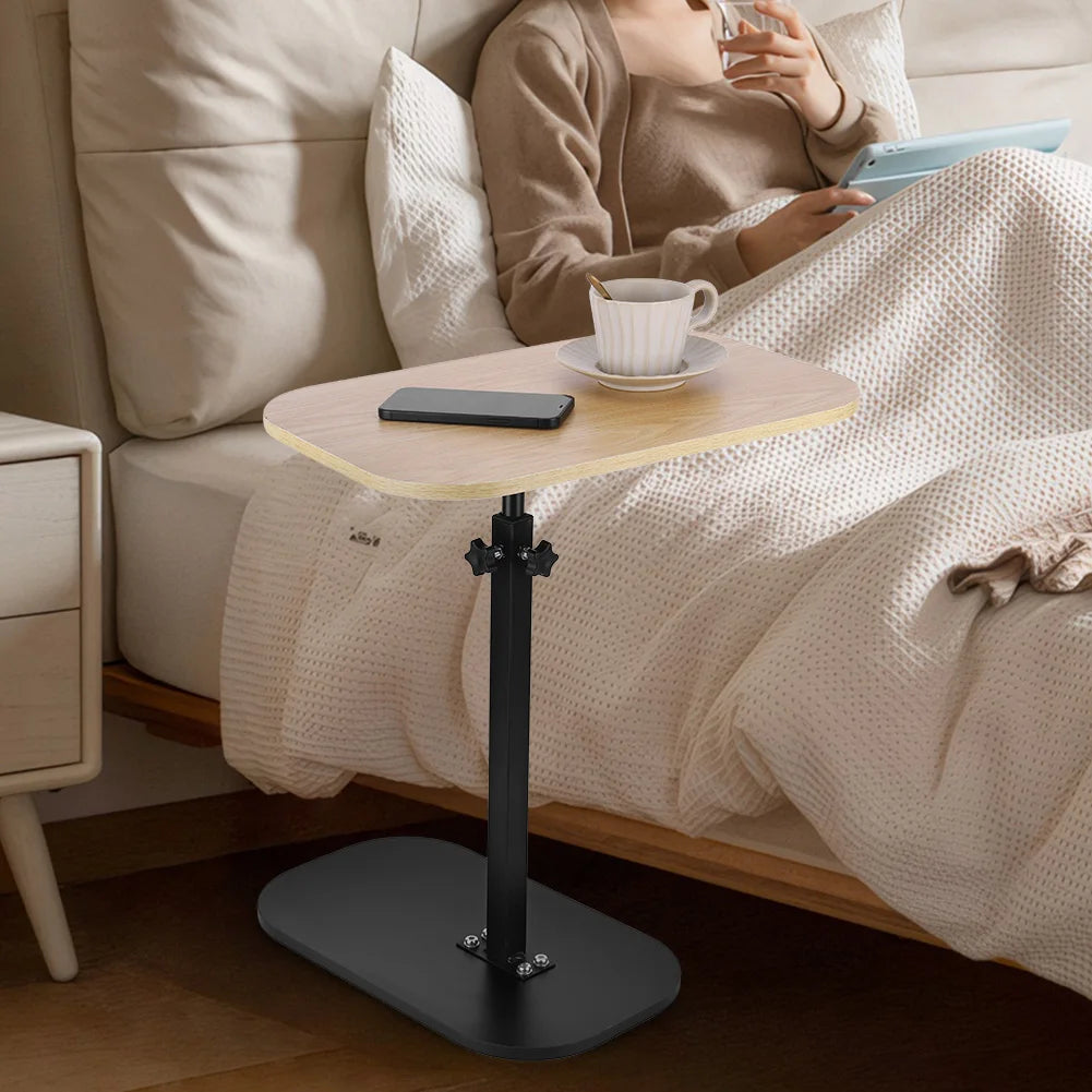 C Shaped Side Table Portable Corner Table 360°Swivel & Flip Top C Shaped End Table for Couch Laptop Stand Coffee Drink Table