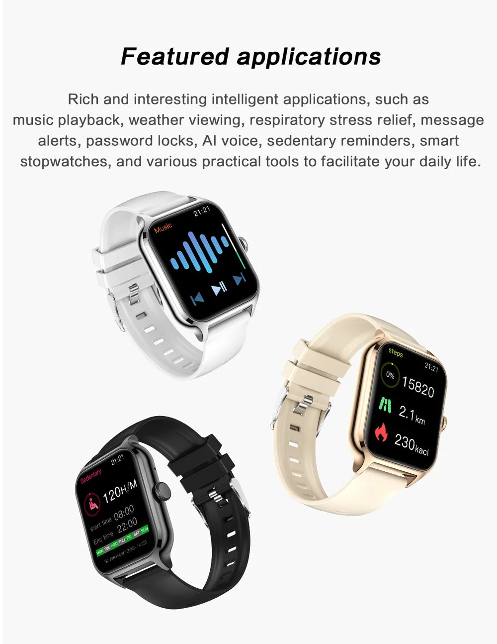 2025 Smart Watch Women 2.01" Full Touch Screen Heart Rate Tracker Bluetooth Call Waterproof Sport Smartwatch Men for Android IOS