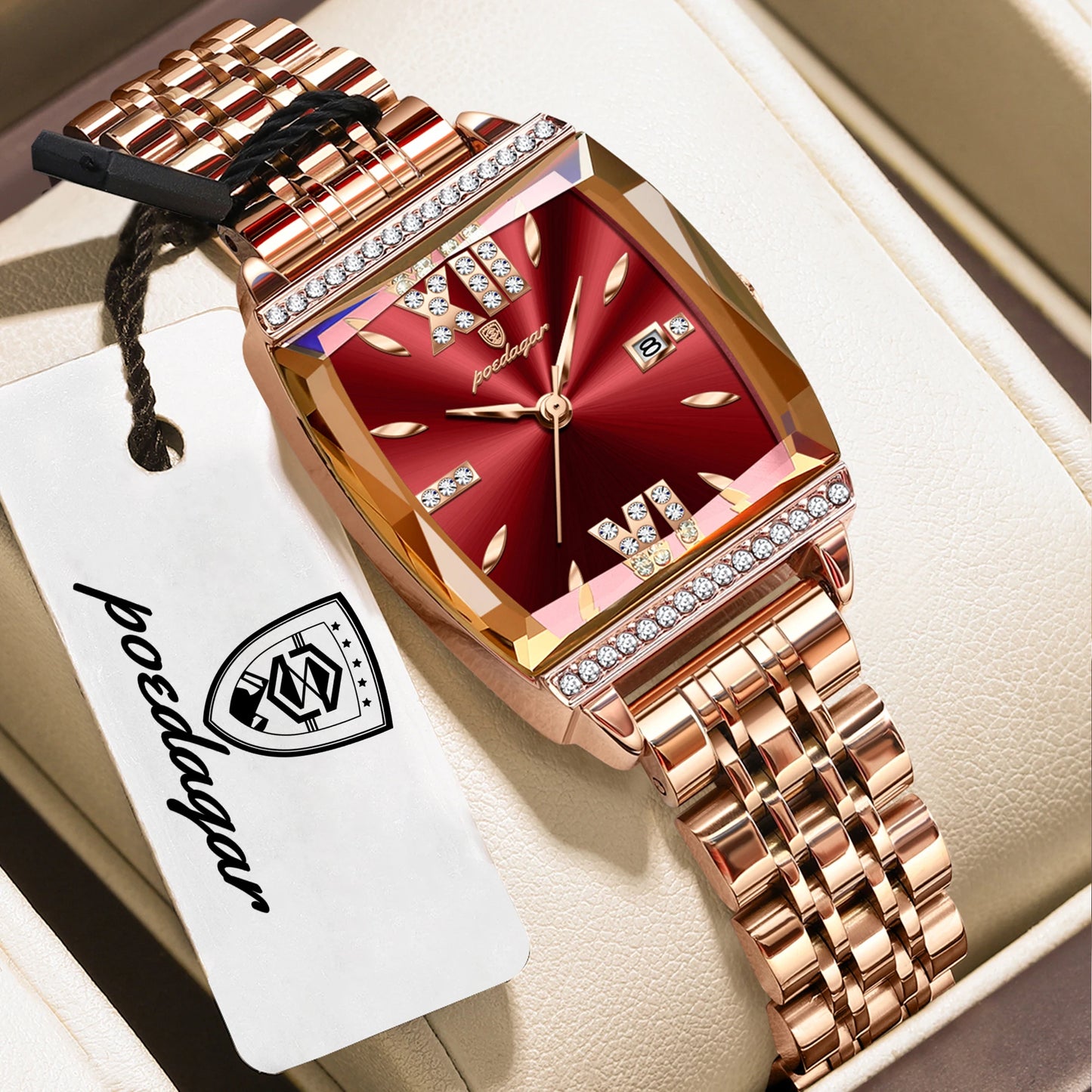 POEDAGAR Top Exquisite Woman Watches High Quality Date Fashion Waterproof Ladies Watch Stainless Steel Women's Quartz Wristwatch