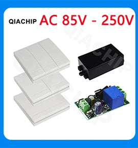 QIACHIP 4CH 433.92MHz Relay Module – DC 5V/12V/24V/48V 10A Wireless Remote Control Switch for EV1527, DC Motor DIY
