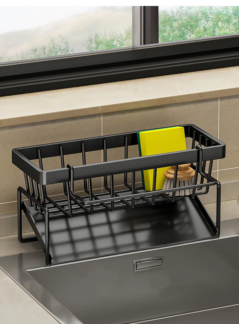 Sink Cleaning Tools Storage Rack Kitchen Multifunctional Stainless Steel Drain Rack for Sponge Cleanser Organiser Rag Hanger
