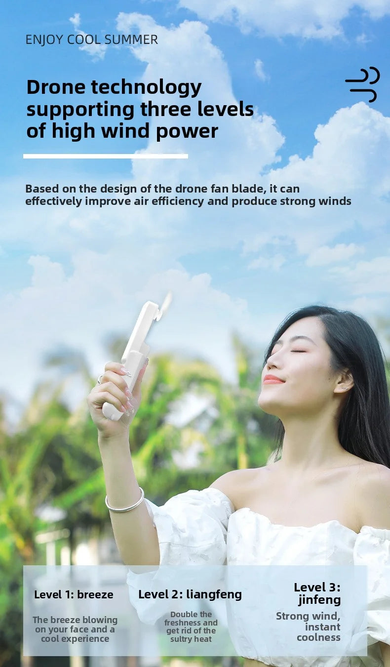 Portable 3 Speed Foldable Mini Handheld Fan USB Rechargeable