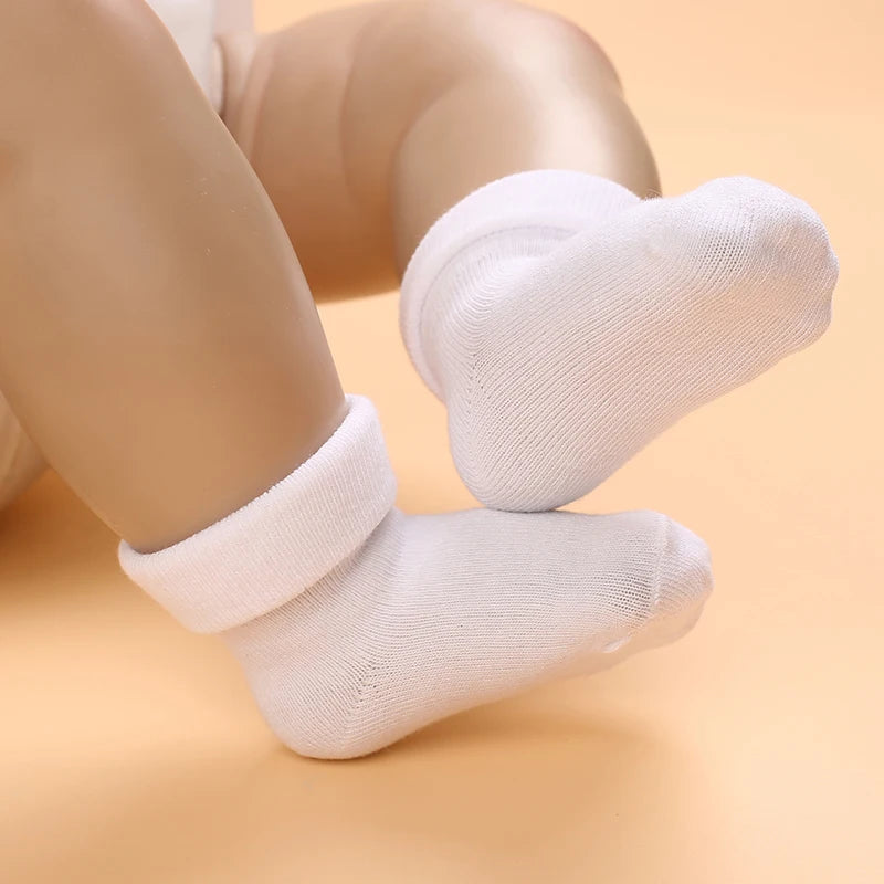 4 Pairs of Cute Lace Cotton Baby Socks 0-1 Years Old Boys and Girls Short Socks Newborn White Baptism