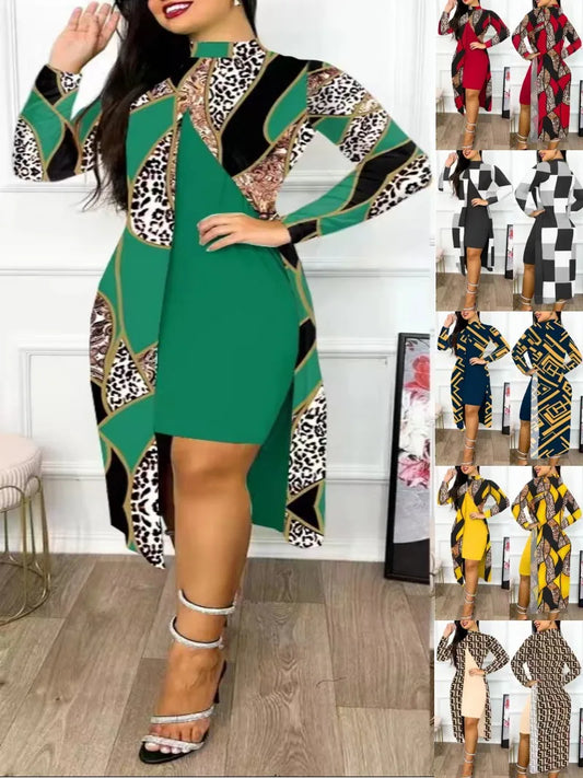 Two Piece Split Cardigan Dress