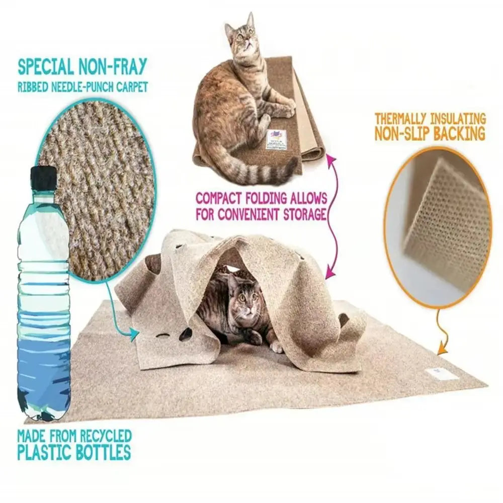 Creative Bite-resistant Cat Play Mat Anti-scratch Breathable Pet Toys Pad Felt Cloth Cat Scratching Pad Training Activit
