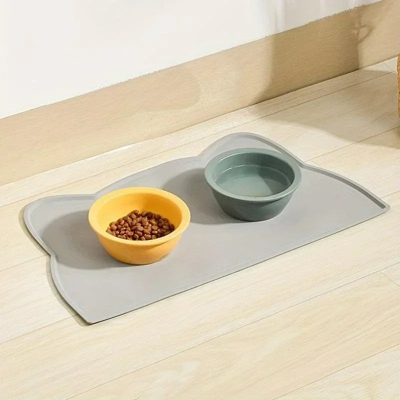 Silicone Pet Feeding Mat – Waterproof Non-Slip Placemat for Cat & Dog Food and Water Bowls, Easy to Clean Floor Protector