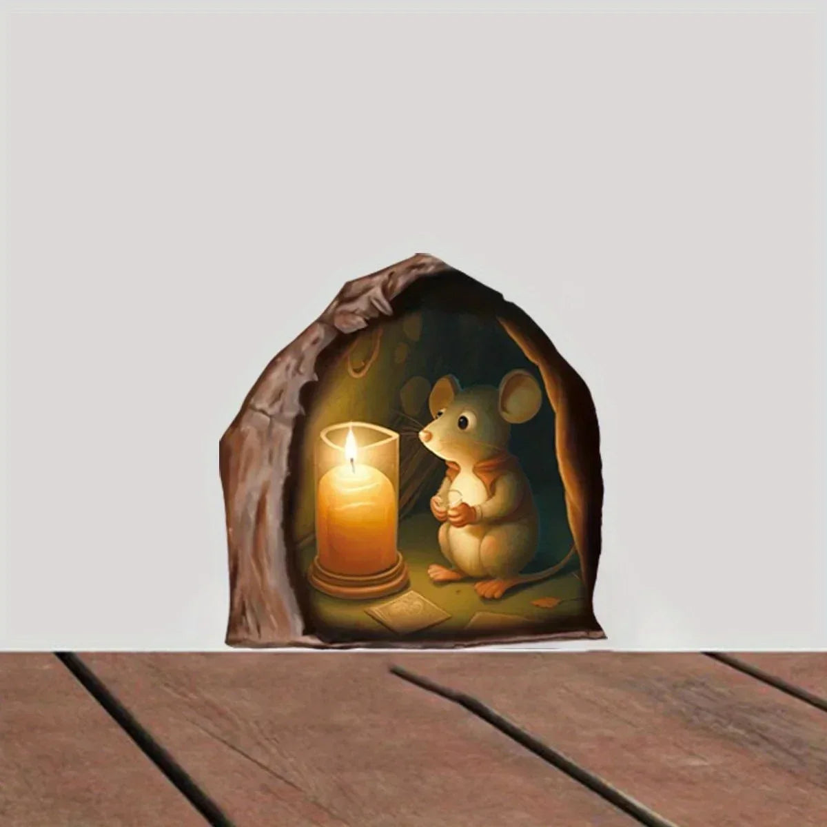 6pcs Different 3D Mouse Hole Wall Stickers for Corner Stairs