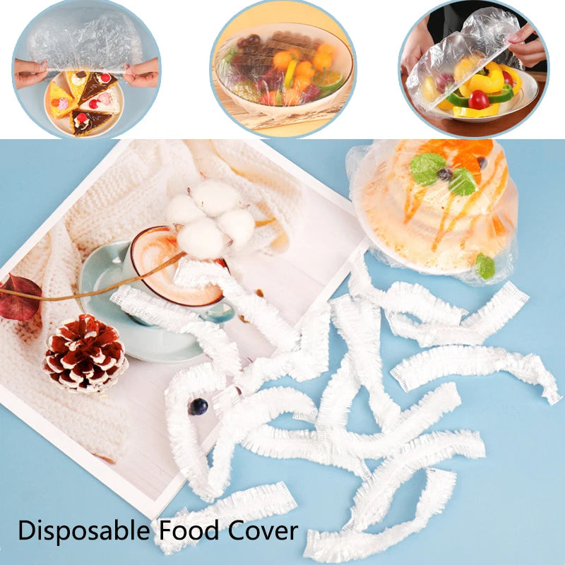 80/70/52/42cm Disposable Food Cover Wrap Food Grade Fruit Vegetable Storage Bag Elastic Plastic Bag Kitchen Fresh Keeping Bag
