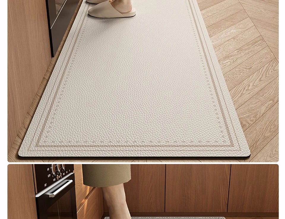 Kitchen Mat Waterproof Non-slip Rugs Leather Carpet Anti-fatigue Pvc Floor Mats Oil-proof Easy To Clean Anti-slip Area Long Rug