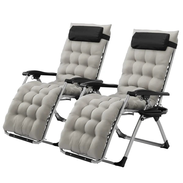 Infinity Zero Gravity Chair with Pad, Patio Chairs with Pillow and Utility Tray Adjustable Folding Recliner for Deck,Patio,Beach