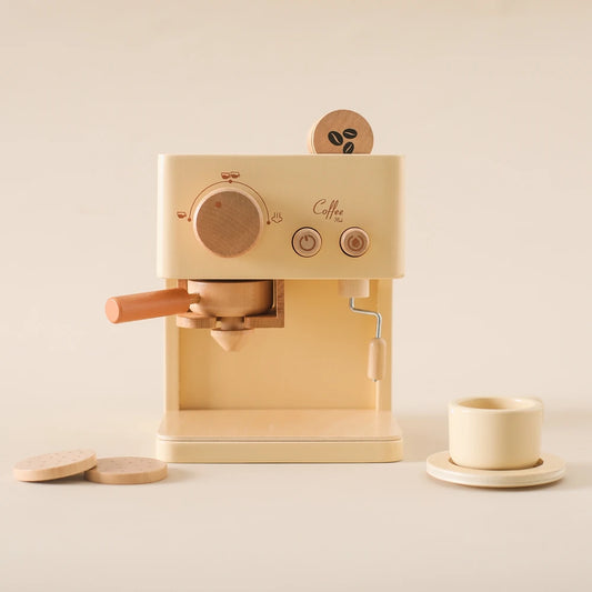 Children's Coffee Machine Kitchen Toys Wooden Montessori Toy Set Kids Cosplay Play House Early Education Educational Toys Gifts