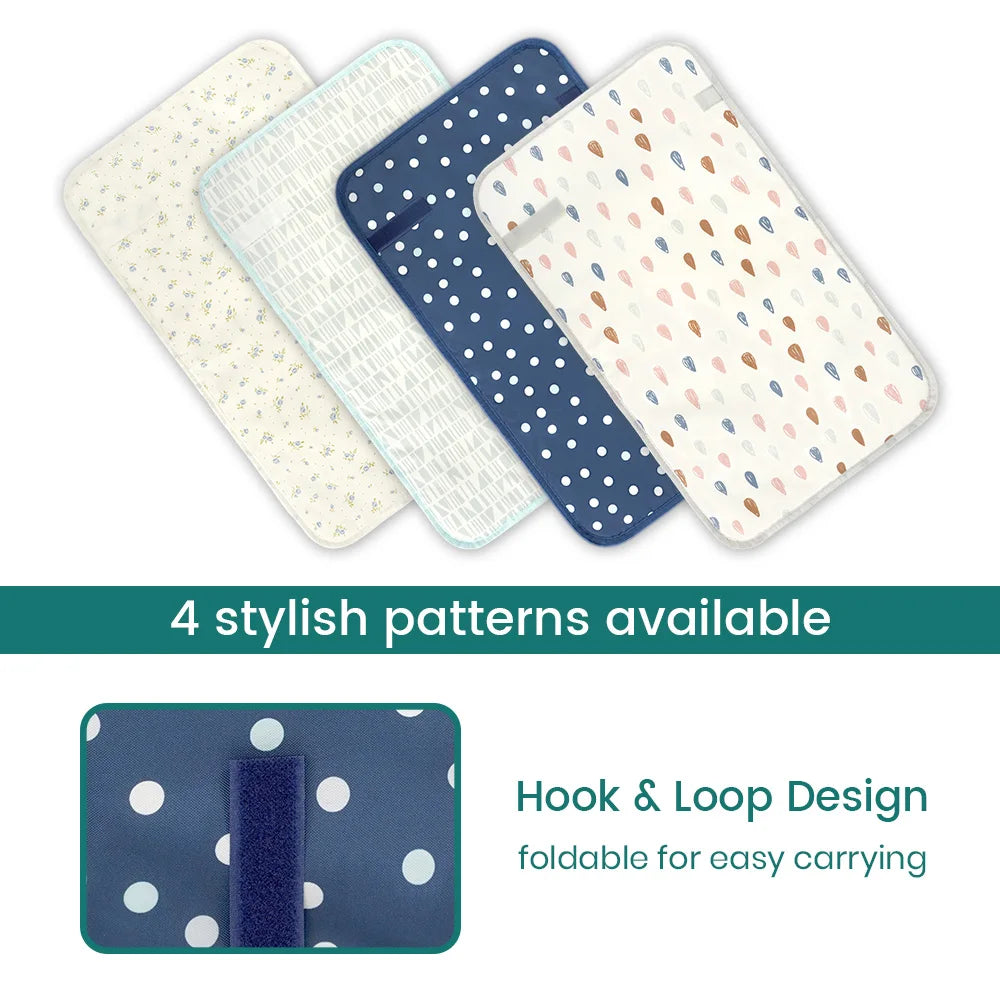 Portable Diaper Changing Pad, Easy Wipe Clean - Foldable Waterproof Baby Changing Mat, Infant Travel Essential